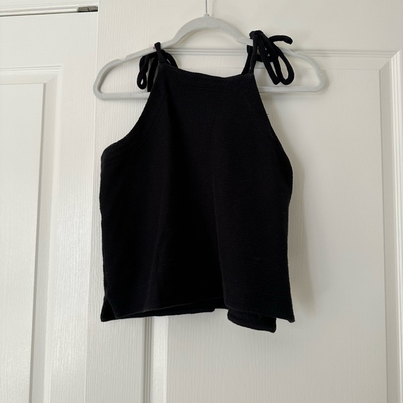 Madewell Black Tie Strap Tank Top, Size Large - Picture 5 of 5